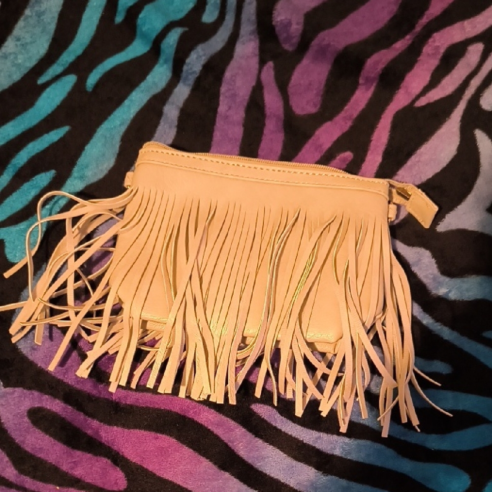 Stylish Fringe Gray Crossbody Bag
